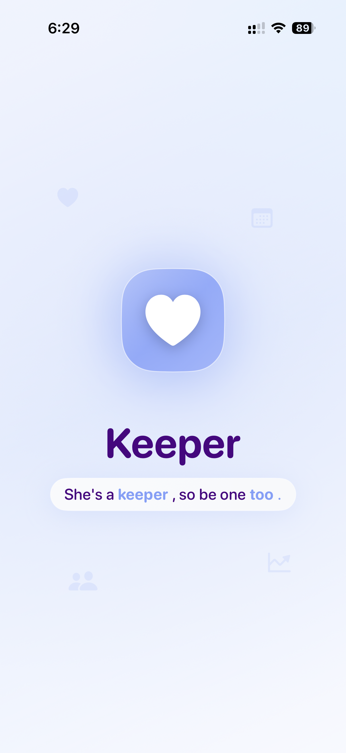 KeepHer App Home Screen